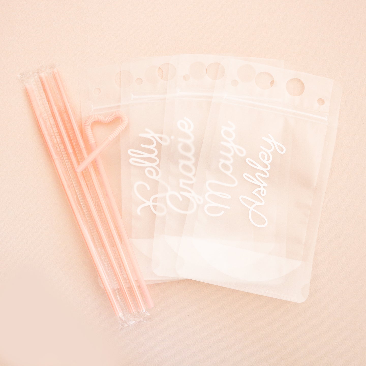Personalized Drink Pouches with Flexible Straw